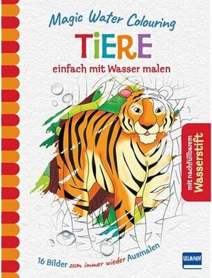 Alle Details zum Kinderbuch Ullmann Medien Magic Water Colouring - Tiere: einfach mit Wasser malen (16 Wassermalbilder + Wassertankstift) und ähnlichen Büchern