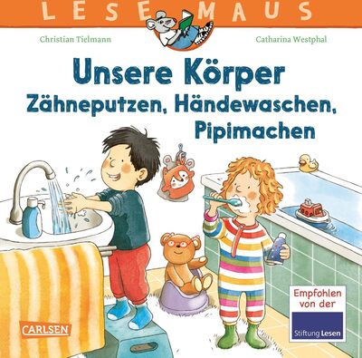 Alle Details zum Kinderbuch LESEMAUS 169: Unsere Körper – Zähneputzen, Händewaschen, Pipimachen: Kindgerechtes Sachwissen von Kopf bis Fuß | Erstes Sachwissen ab 3 Jahren rund um ... Wichtige über Körperpflege und Hygiene (169) und ähnlichen Büchern