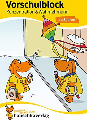 Alle Details zum Kinderbuch Vorschulblock ab 5 Jahre für Junge und Mädchen - Konzentration und Wahrnehmung: Bunter Rätselblock - Förderung mit Freude (Übungshefte und -blöcke für Kindergarten und Vorschule, Band 623) und ähnlichen Büchern