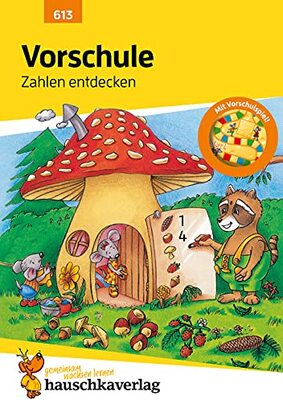 Alle Details zum Kinderbuch Vorschule Übungsheft ab 5 Jahre für Junge und Mädchen - Zahlen entdecken: Buntes Rätselbuch - Förderung mit Freude und ähnlichen Büchern