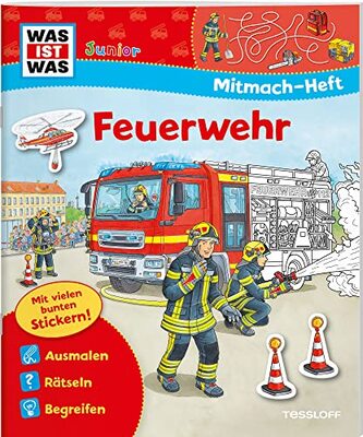 WAS IST WAS Junior Mitmach-Heft Feuerwehr: Spiele, Rätsel, Sticker bei Amazon bestellen
