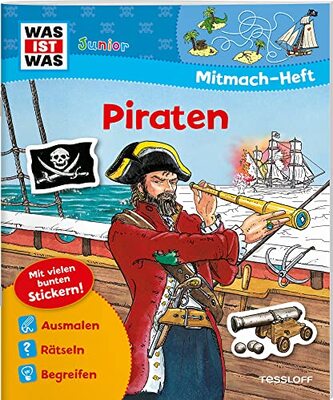Alle Details zum Kinderbuch WAS IST WAS Junior Mitmach-Heft Piraten: Spiele, Rätsel, Sticker (WAS IST WAS Junior Mitmach-Hefte) und ähnlichen Büchern
