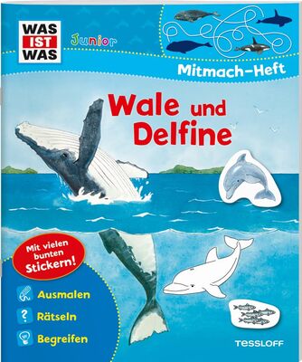 Alle Details zum Kinderbuch WAS IST WAS Junior Mitmach-Heft. Wale und Delfine.: Spiele, Rätsel, Sticker (WAS IST WAS Junior Mitmach-Hefte) und ähnlichen Büchern