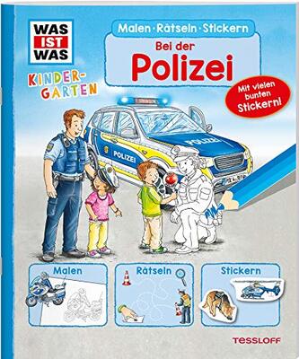 Alle Details zum Kinderbuch WAS IST WAS Kindergarten Malen Rätseln Stickern Bei der Polizei: Malen, Rätseln, Stickern und ähnlichen Büchern