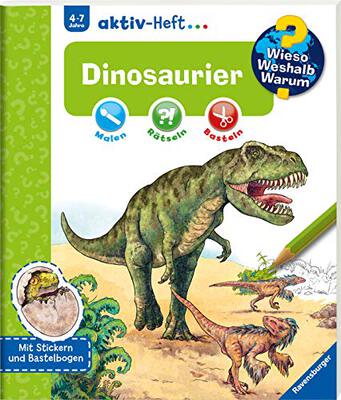 Alle Details zum Kinderbuch Wieso? Weshalb? Warum? aktiv-Heft: Dinosaurier: Malen, Rätseln, Basteln. Mit Stickern und Bastelbogen und ähnlichen Büchern