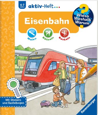 Alle Details zum Kinderbuch Wieso? Weshalb? Warum? aktiv-Heft: Eisenbahn: Mit Stickern und Bastelbogen und ähnlichen Büchern