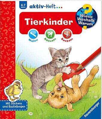 Alle Details zum Kinderbuch Wieso? Weshalb? Warum? aktiv-Heft: Tierkinder: Malen, Rätseln, Basteln. Mit Stickern und Bastelbogen und ähnlichen Büchern