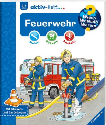 Alle Details zum Kinderbuch Wieso? Weshalb? Warum? aktiv-Heft: Feuerwehr: Malen, Rätseln, Basteln. Mit Stickern und Bastelbogen und ähnlichen Büchern