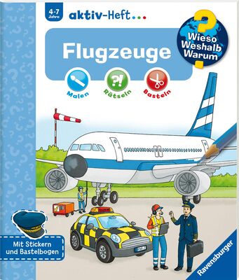 Alle Details zum Kinderbuch Wieso? Weshalb? Warum? aktiv-Heft: Flugzeuge: Malen - Rätseln - Basteln. Mit Stickern und Bastelbogen und ähnlichen Büchern