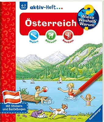 Alle Details zum Kinderbuch Wieso? Weshalb? Warum? aktiv-Heft: Österreich: Malen, Rätseln, Basteln. Mit Stickern und Bastelbogen und ähnlichen Büchern