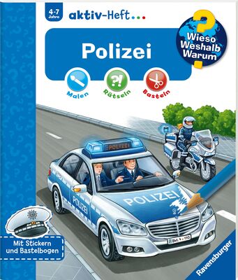 Alle Details zum Kinderbuch Wieso? Weshalb? Warum? aktiv-Heft: Polizei: Malen, Rätseln, Basteln. Mit Stickern und Bastelbogen und ähnlichen Büchern