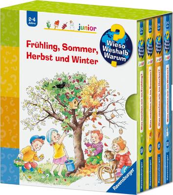 Alle Details zum Kinderbuch Wieso? Weshalb? Warum? junior: Frühling, Sommer, Herbst und Winter (Schuber): Was machen wir im Frühling? / Was machen wir im Sommer? / Was machen wir im Herbst? / Was machen wir im Winter? und ähnlichen Büchern