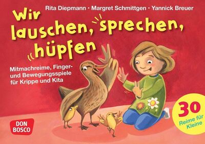 Alle Details zum Kinderbuch Wir lauschen, sprechen, hüpfen: Mitmachreime, Finger- und Bewegungsspiele für Krippe und Kita. Von Morgenkreis-Ideen bis Ruhezeit: Spaßige ... fördern (30 Reime für Kleine auf Bildkarten) und ähnlichen Büchern