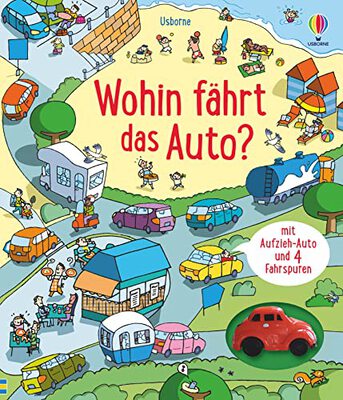 Alle Details zum Kinderbuch Wohin fährt das Auto?: mit Aufzieh-Auto und 4 Fahrspuren (Fahrspurenbücher) und ähnlichen Büchern